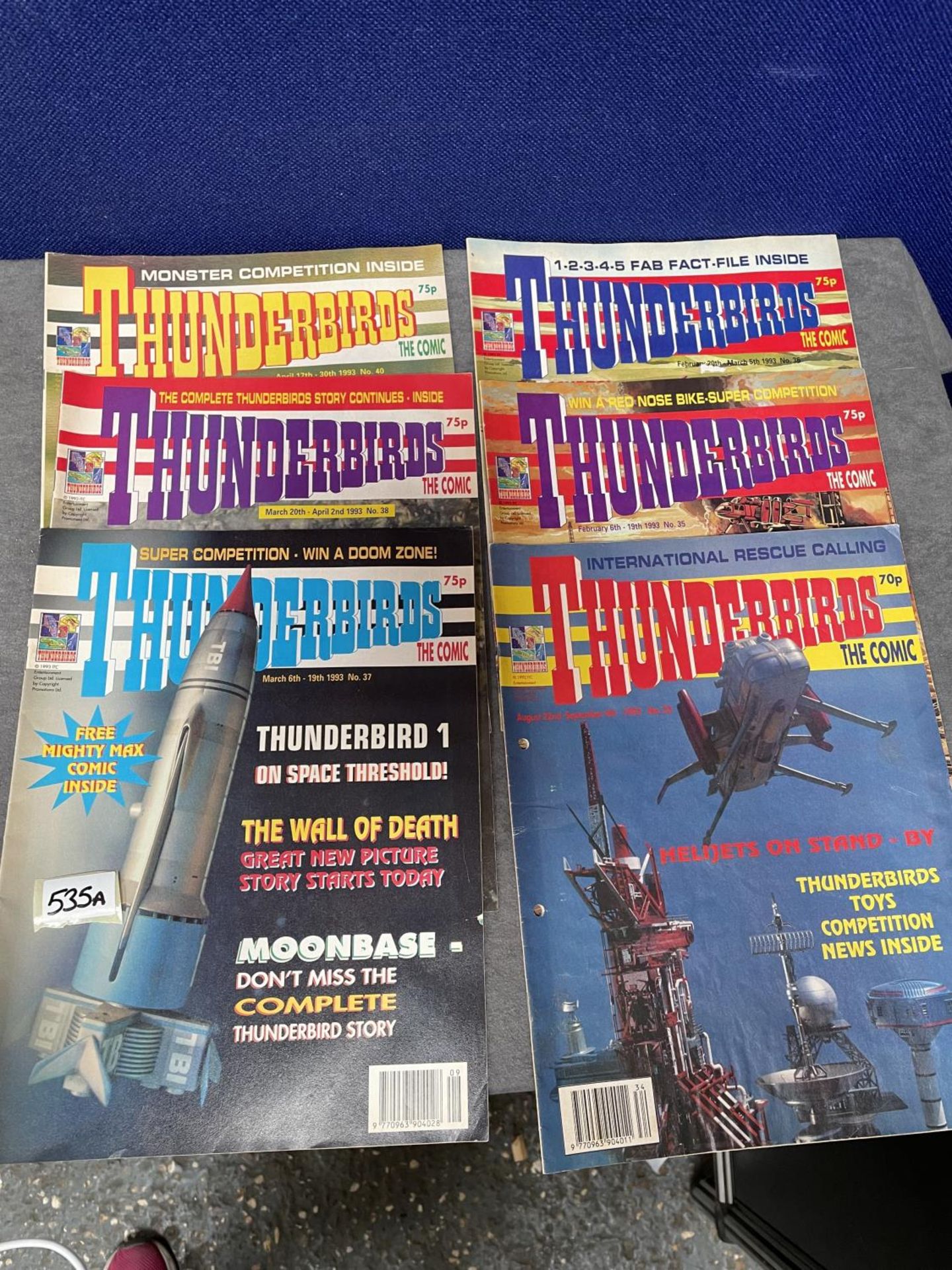 6 x Fleetway Publications International Rescue Calling Thunderbirds Comics. Issues; 23, 35, 36,