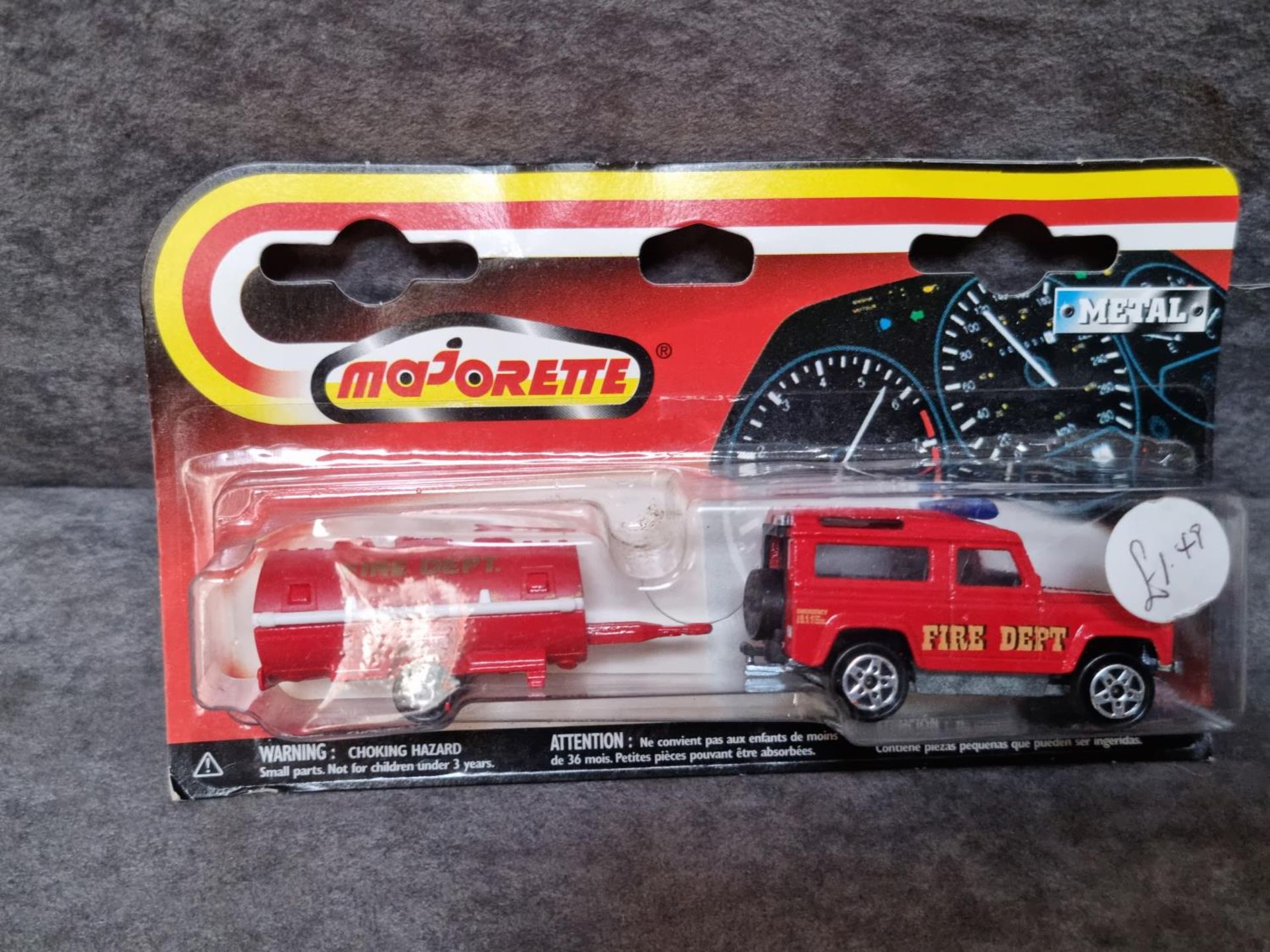 Majorette 300 Series #03830005 Land Rover Fire Truck And Trailer - Image 2 of 2