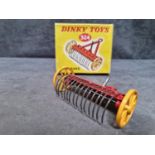 Dinky #324 Hay Rake Virtually Mint In A Firm Excellent Box 1954-1964 Red, With Yellow Wheels