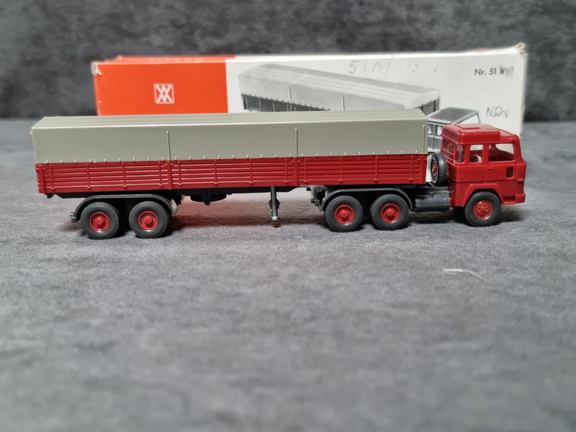 Wiking #51H 1972 Wiking Germany Ho Scale #51h Tractor Trailer Truck Diecast With Original Box