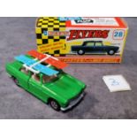 Lonestar Flyers #28 Peugeot 404 Green Beige Interior With Two Sets Skis