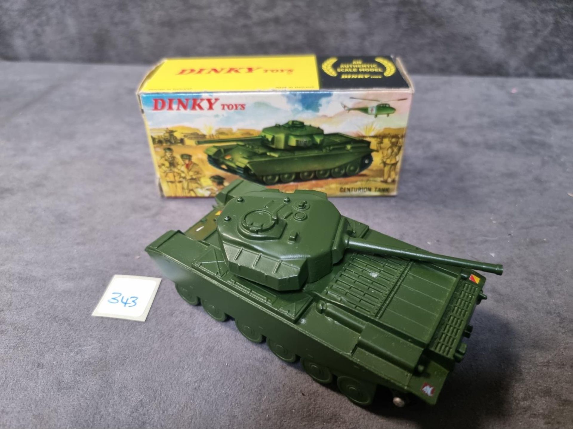 Dinky #651 Centurion Tank Green Rubber Tracks And Rotating Turret In Box 1954-1970 Near Mint In