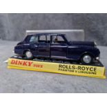 Dinky #152 Rolls Royce Phantom V In Blue With Pale Blue Interior And Base And Driver Mint Model In
