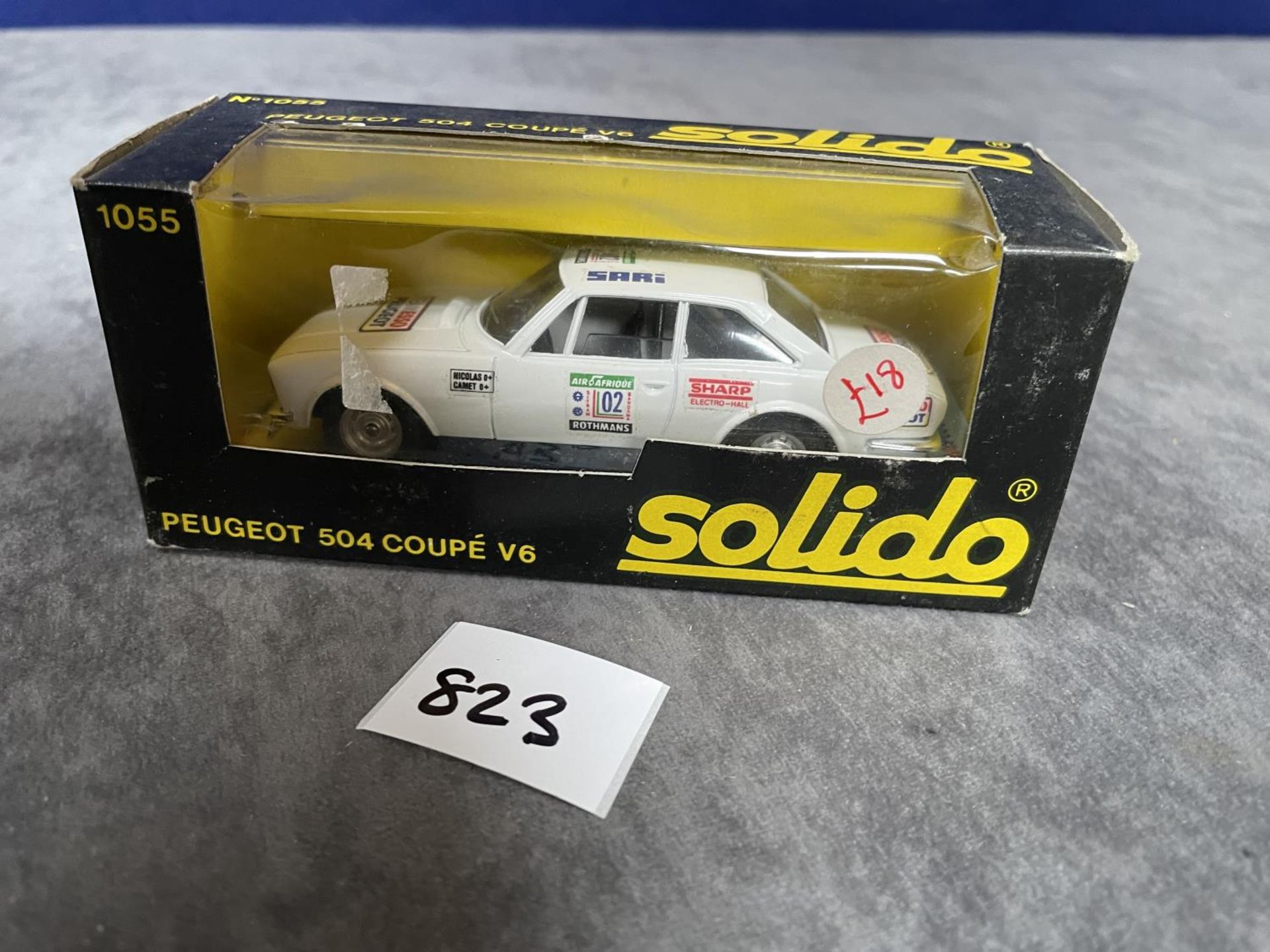 Solido #1055 Peugeot 504 Coupe V6 White With Decals In Box 1978