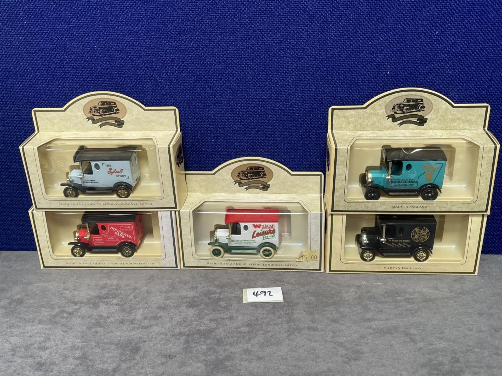 5 x Lledo Diecast Vehicles Individually Boxed Advertising Stoneleigh Toy Extravaganza / Walsall