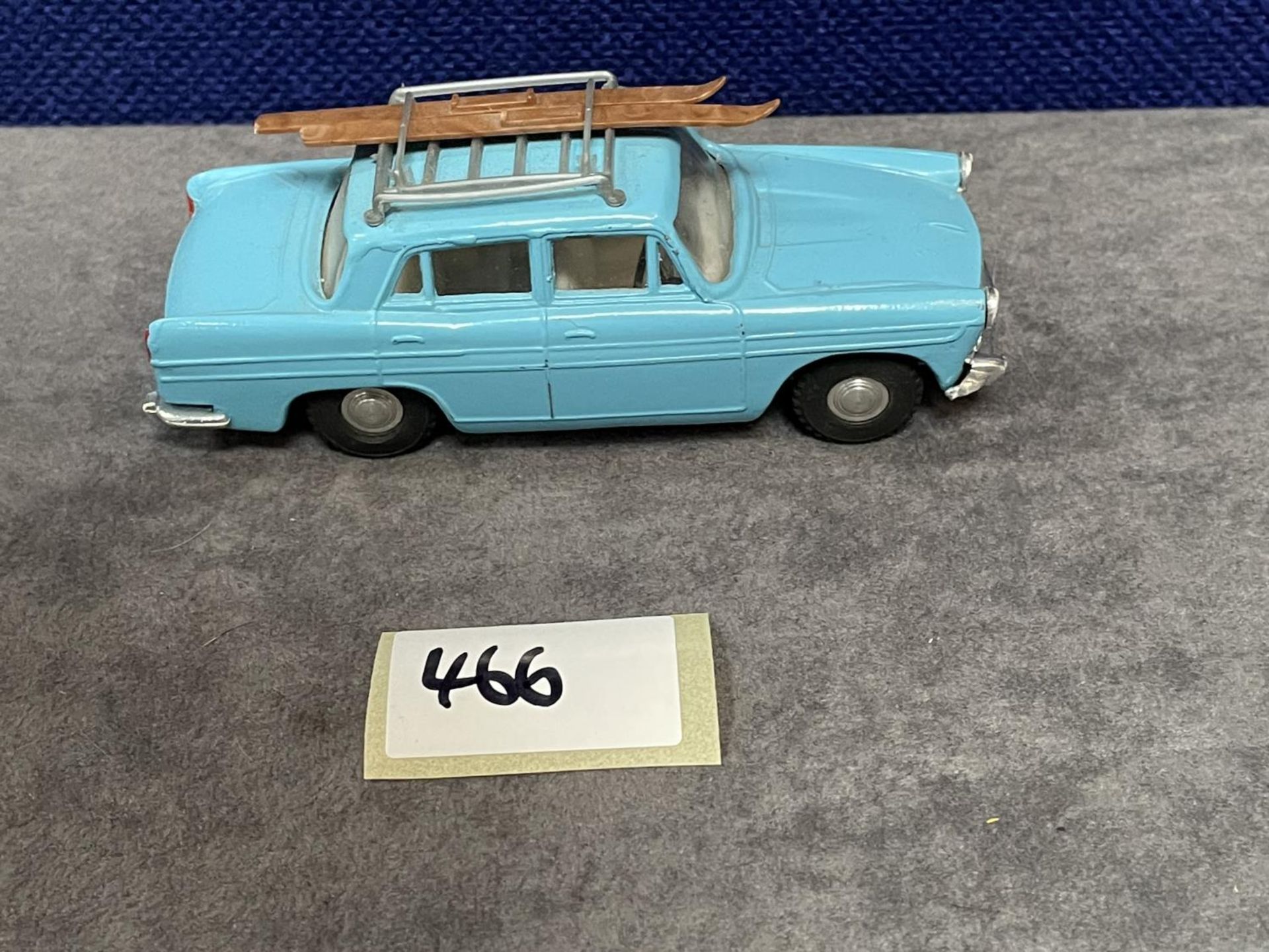 Spot-On #184 Austin A60 With Roof Rack Skis And Poles. In Blue Nr Mint Model 1 Tiny Mark On Bonnet