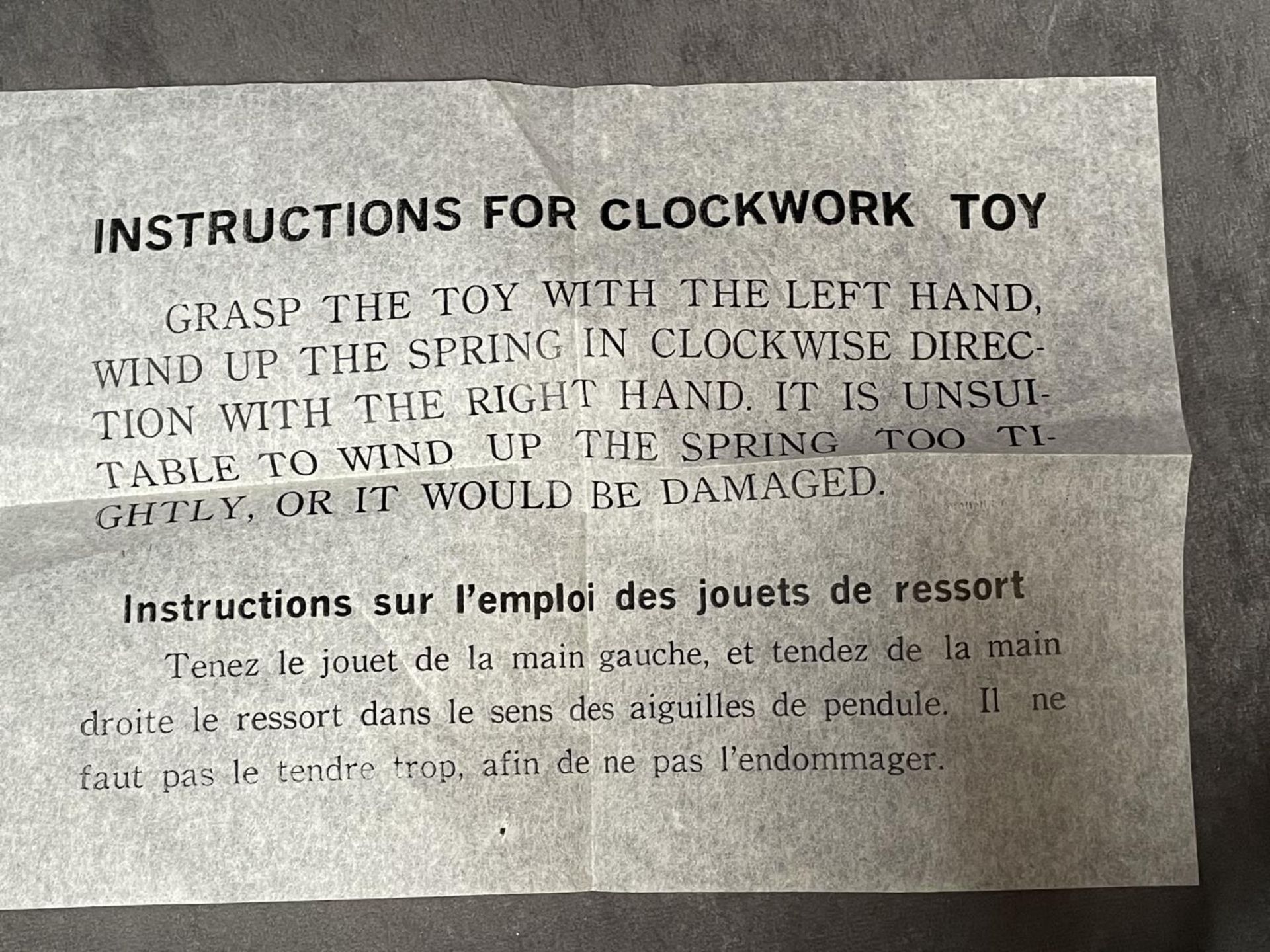 Clockwork Tinplate Motorcycle With Sidecar With Instruction Sheet In Box - Image 4 of 4