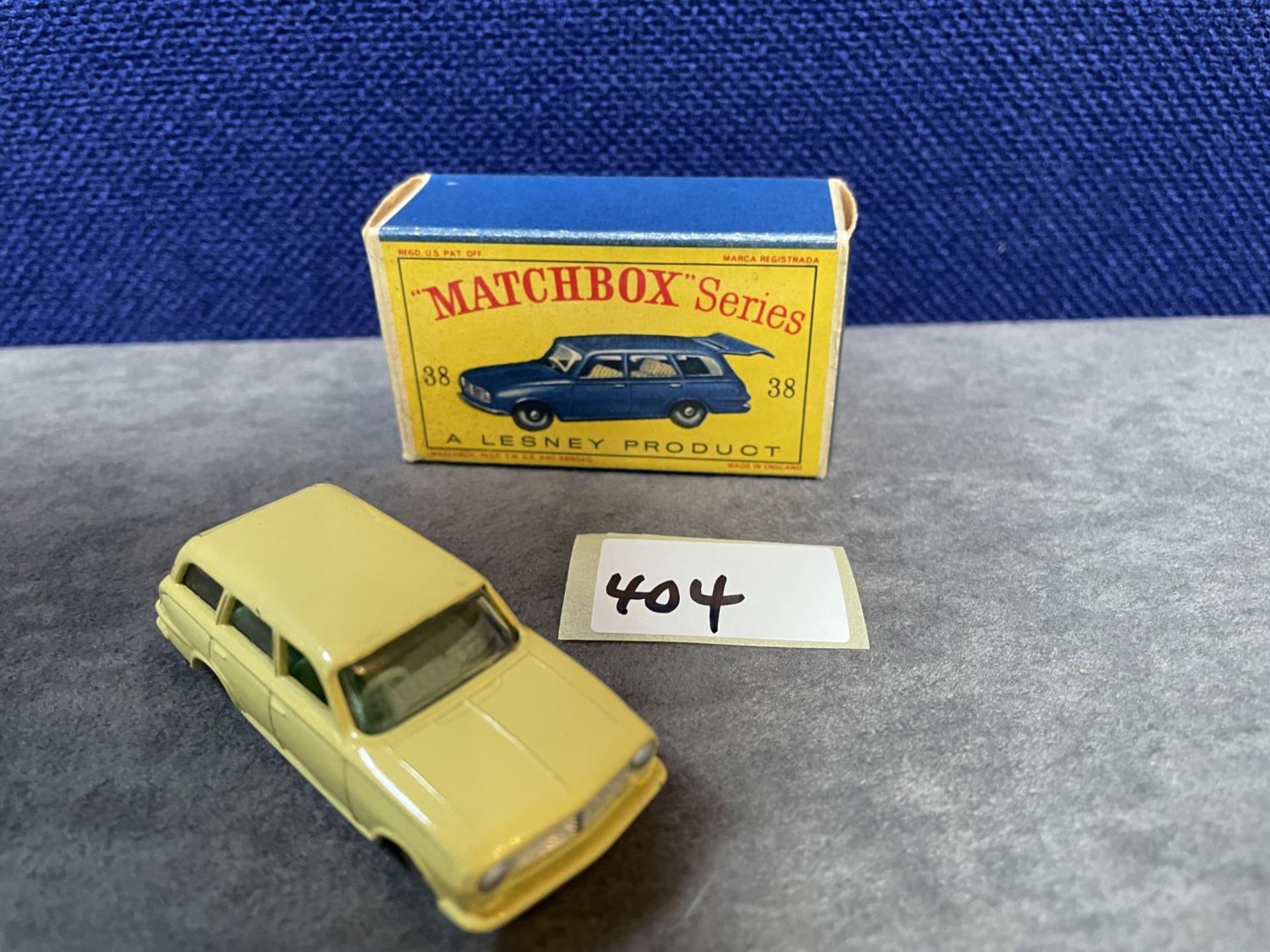 Matchbox Lesney Series #38b Vauxhall Victor Estate Car Yellow With Green Interior Rare Model Mint