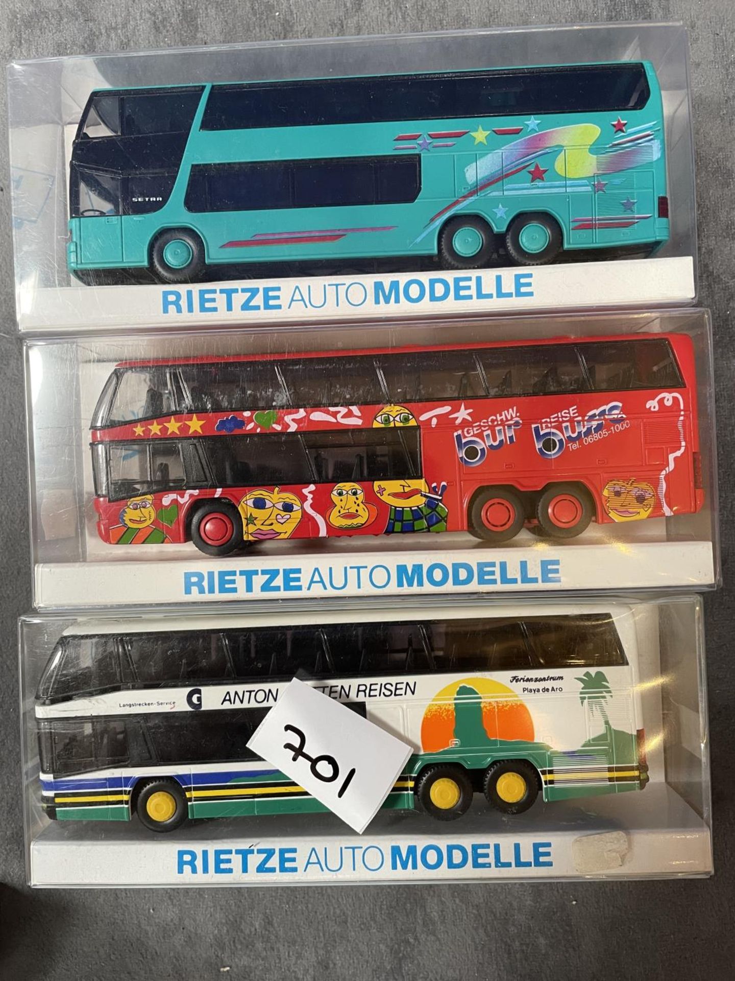 3 x Boxed Rietze Auto Modelle Coach/Bus 1/87 Scale Model Boxed