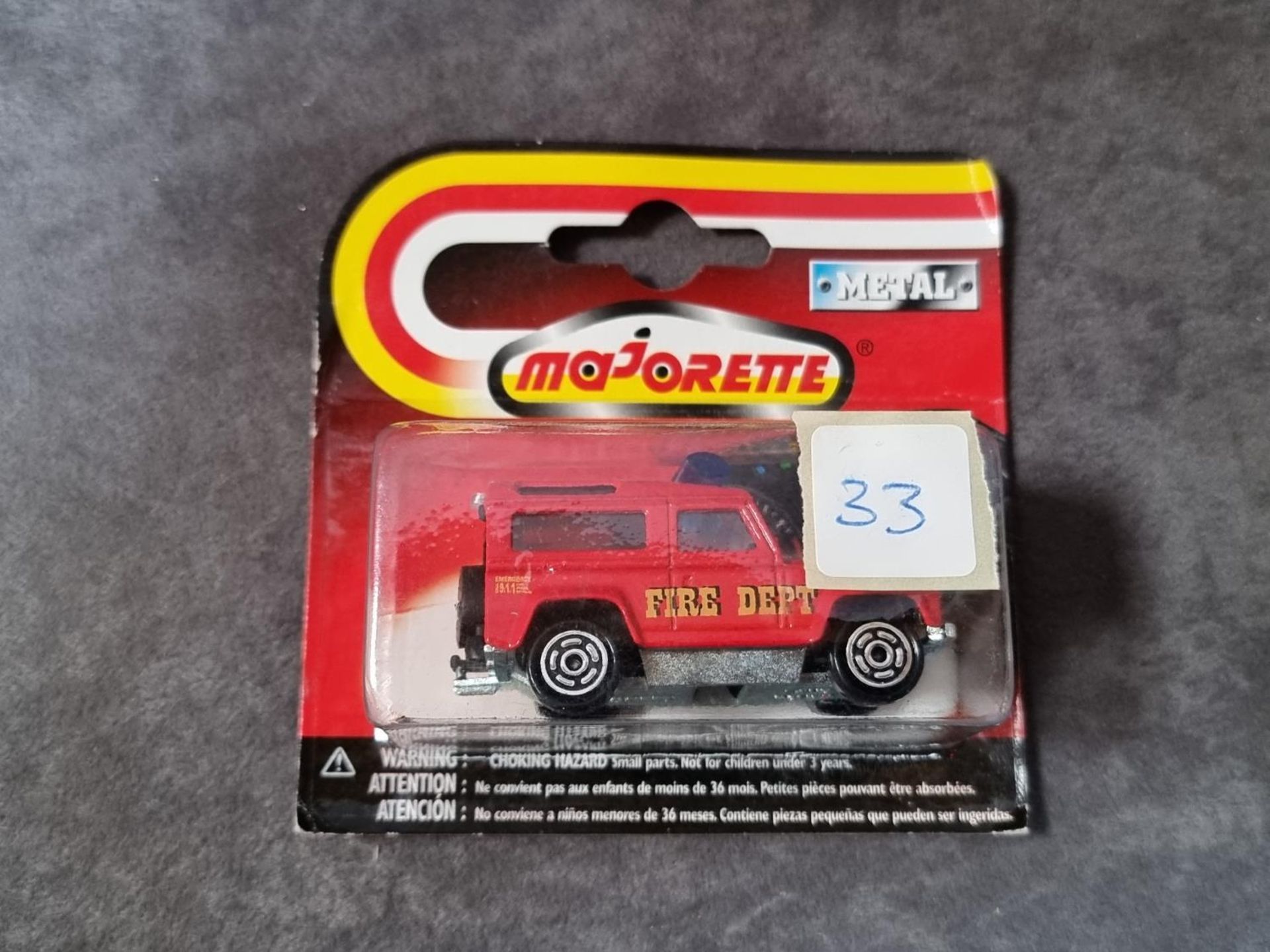 Majorette #246 03820005 Land Rover Fire Truck Sealed Card