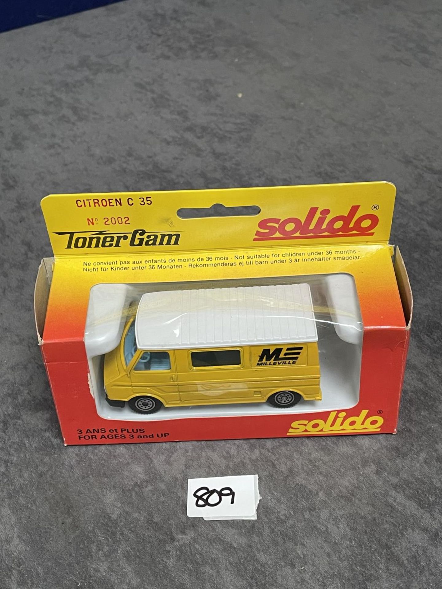 Solido Toner Gam #2002 Citroen C 35 Milleville Decal In Box