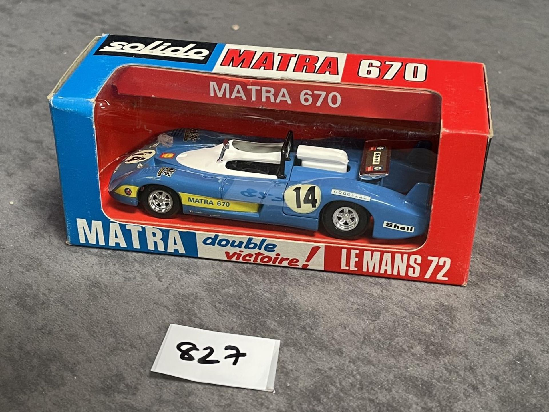 Solido Le Mans 72 #14 Matra 670 Longue In Blue With Racing Number 14 In Box