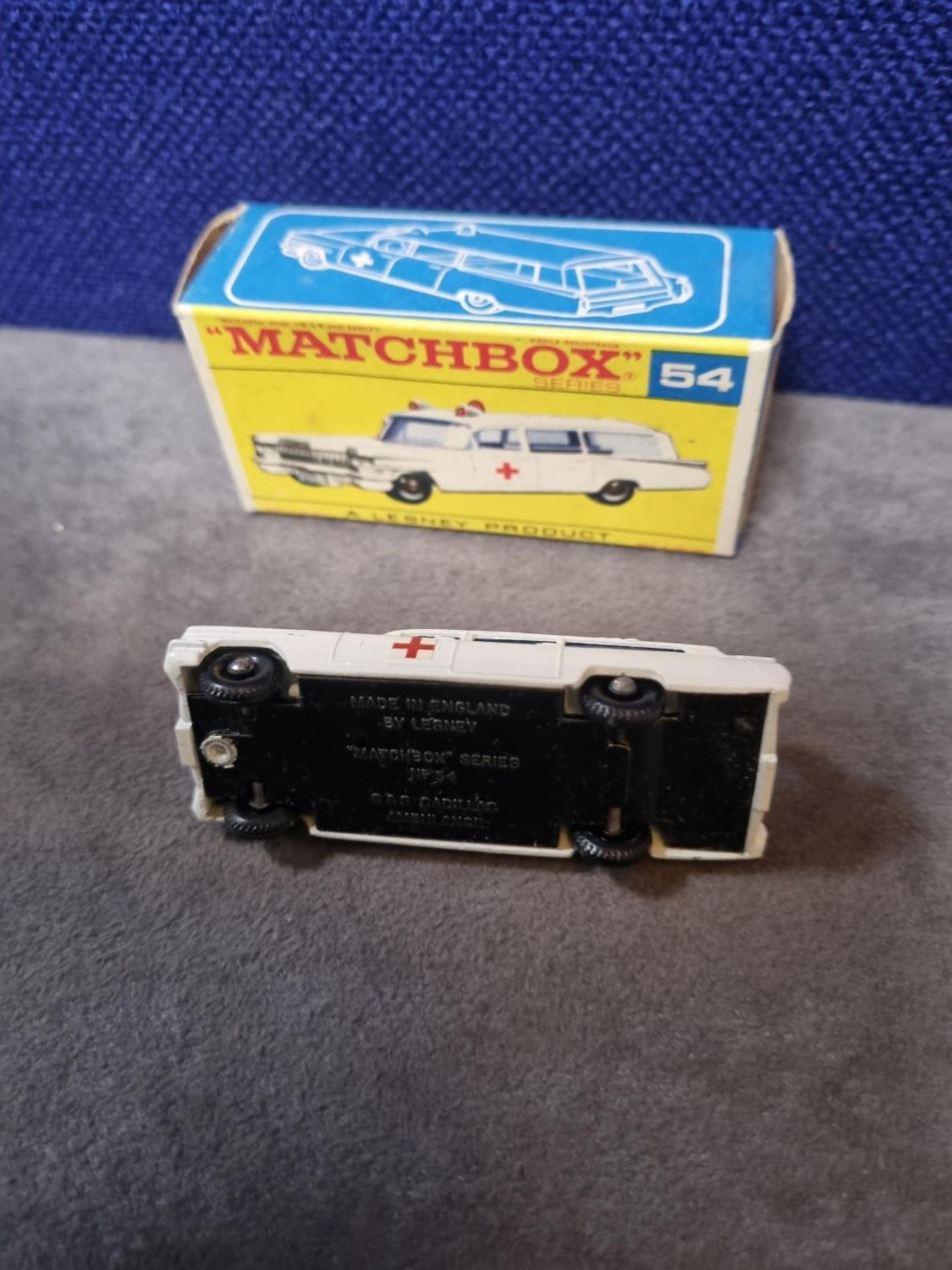 Matchbox Lesney Diecast #54b Cadillac Ambulance 1965-69 Mint Model In Firm F Type Box - Image 5 of 5