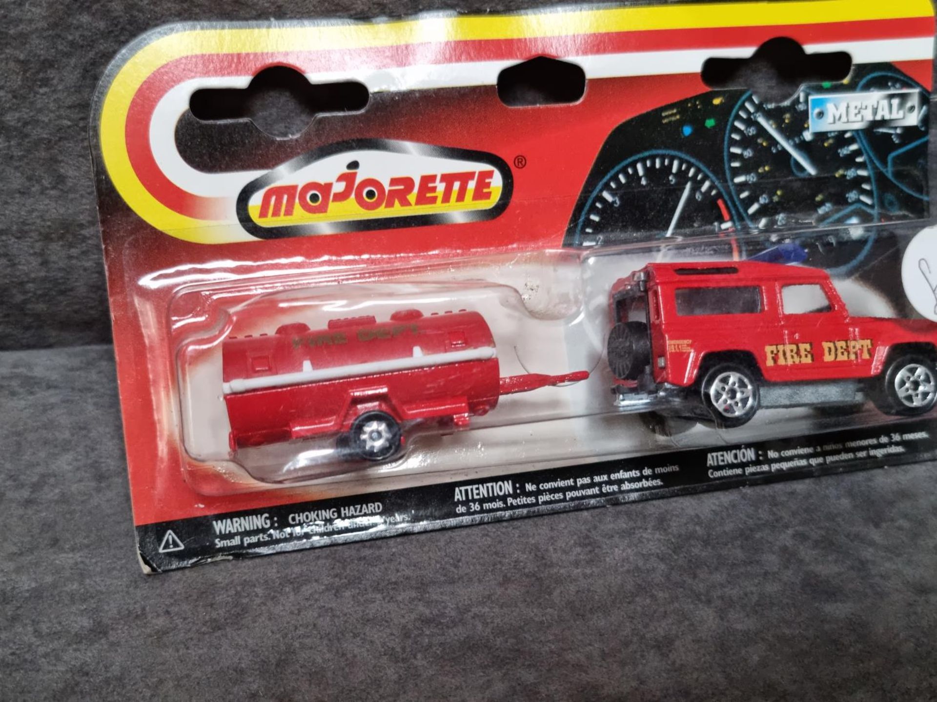 Majorette 300 Series #03830005 Land Rover Fire Truck And Trailer