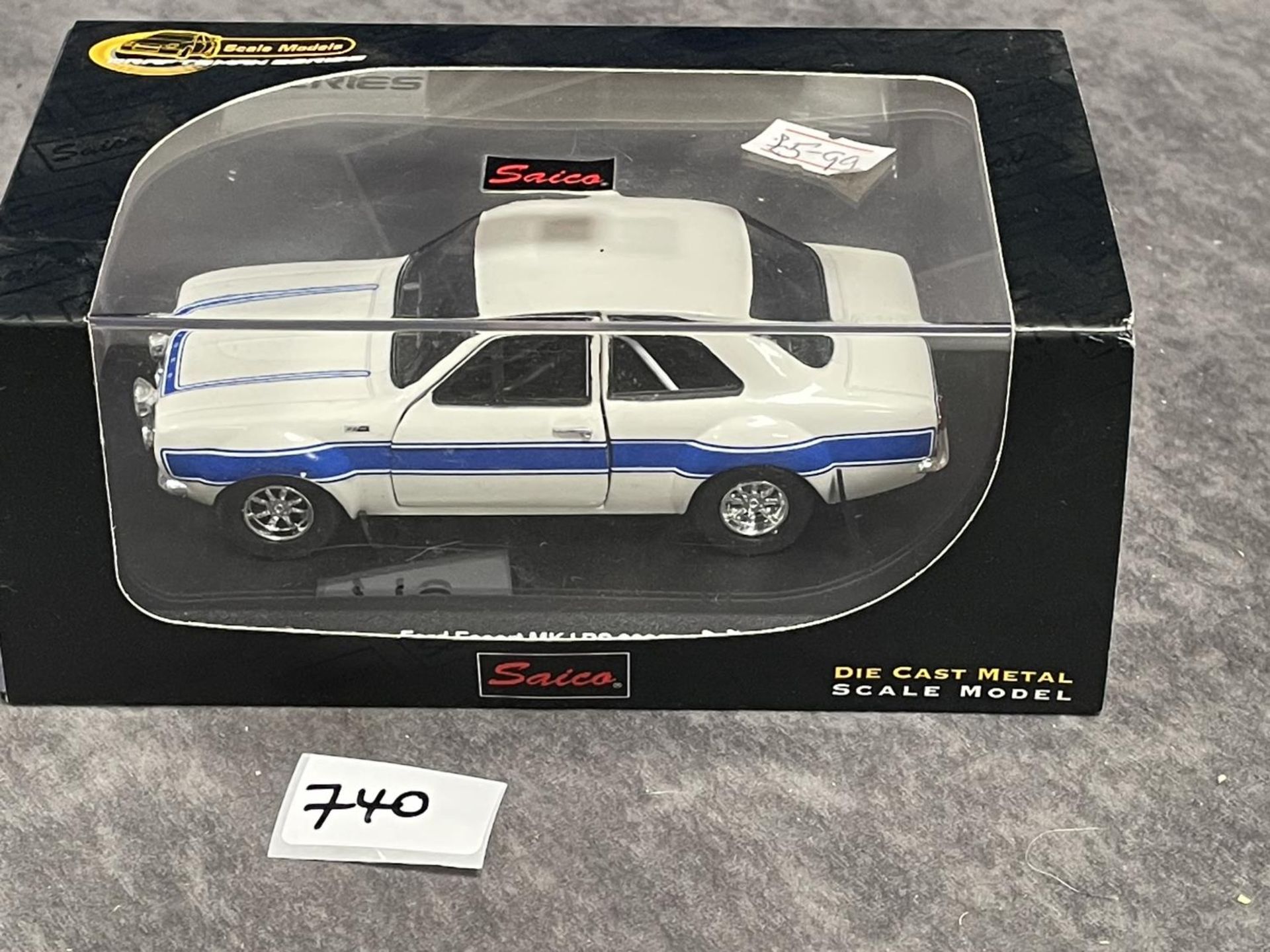 Saico Scale Models Craftsman Series #TY3884 Ford Escort MKI RS 2000 On Display Case And Box