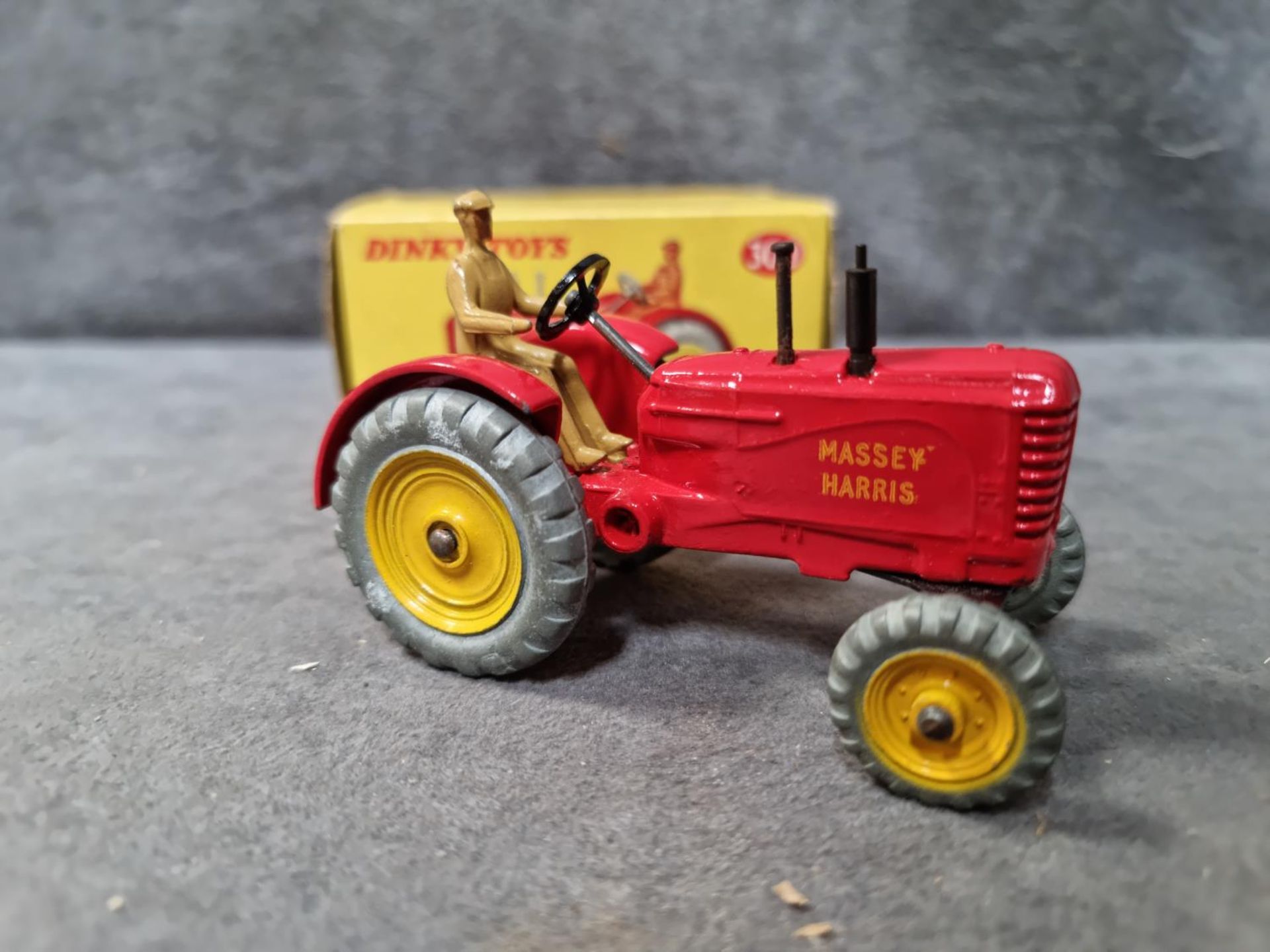 Dinky #300 Massey Harris Tractor Mint In Near Mint Slightly Soiled Box 1966-1971 - Image 2 of 2