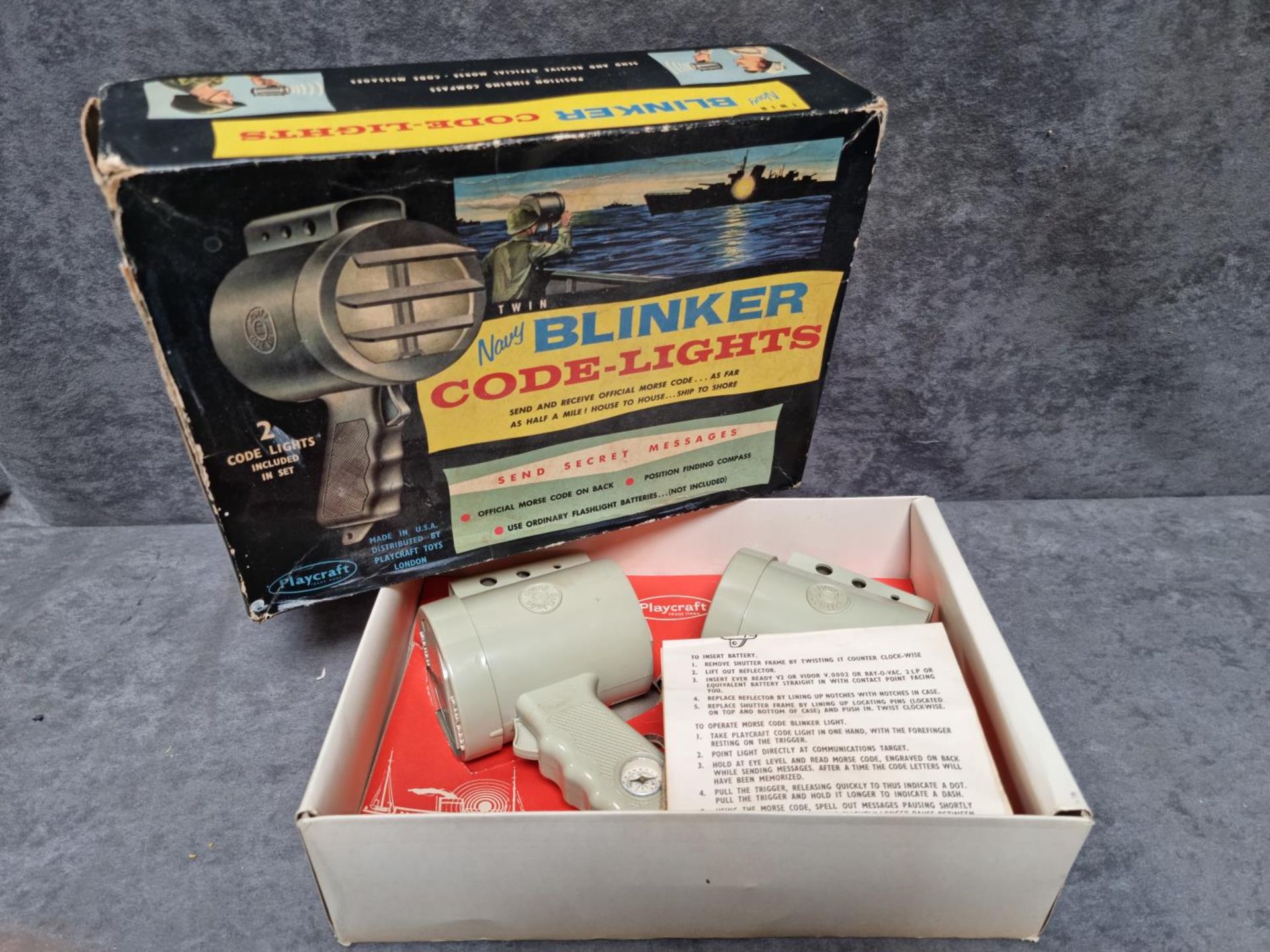 Playcarft Toys London #7230 Twin Navy Blinker Code Lights Playcraft Was Founded In 1949 By Arthur - Image 2 of 2