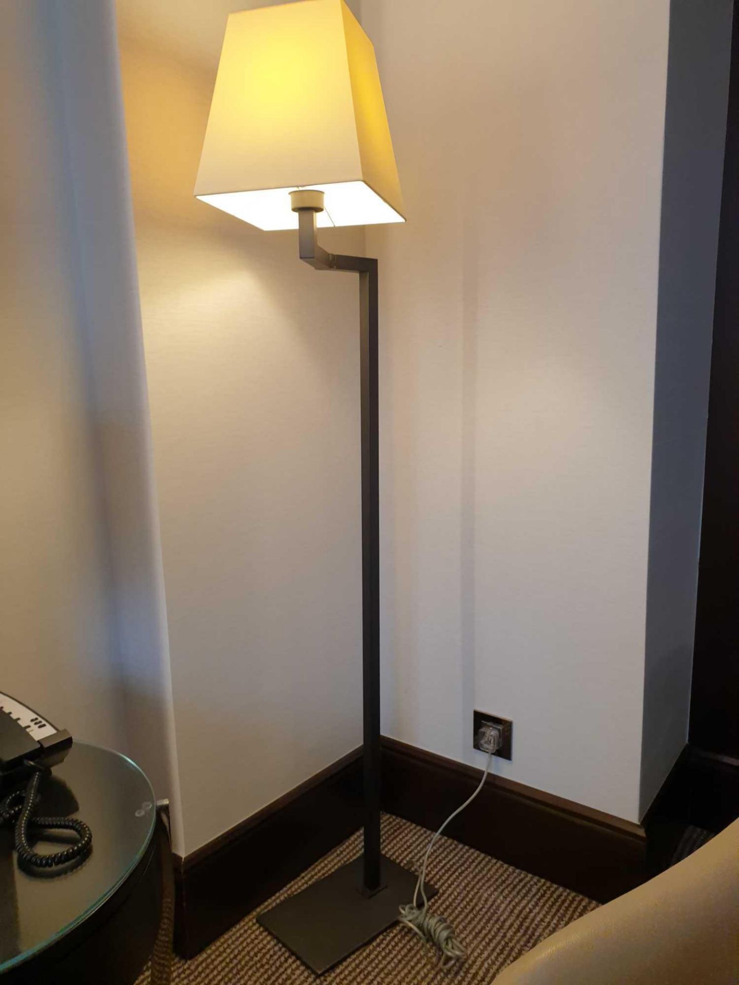 Sifra Floor Lamp Model LMS 600 ENG Grey Metal Base With Single Arm Single Bulb Complete With Cream - Image 2 of 3