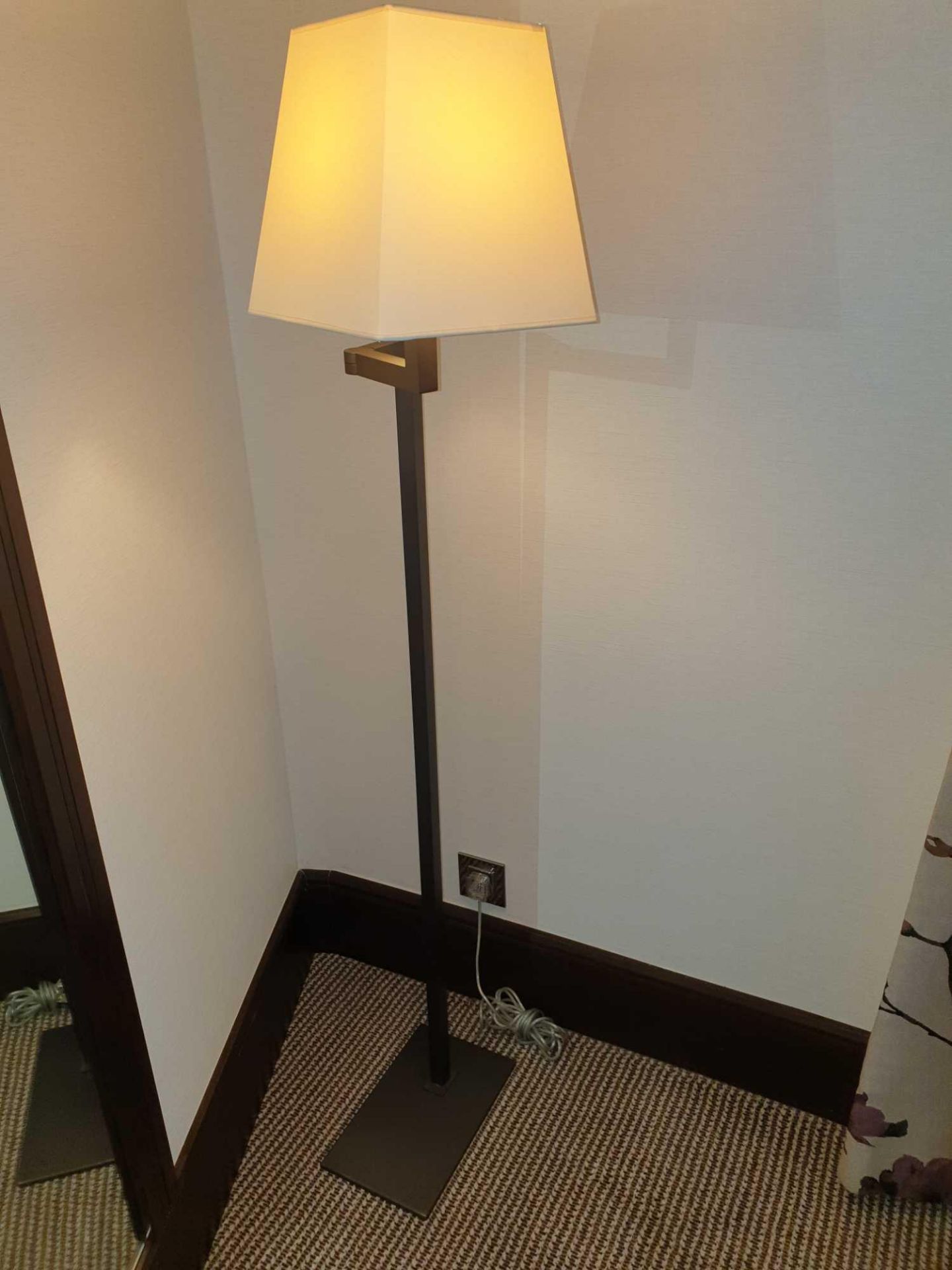 Sifra Floor Lamp Model LMS 600 ENG Grey Metal Base With Single Arm Single Bulb Complete With Cream - Image 2 of 3