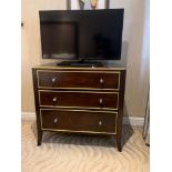 A Three Drawer Chest Of Drawers With Gold Trim Detail 93 X 51 X 89cm (Loc 237)