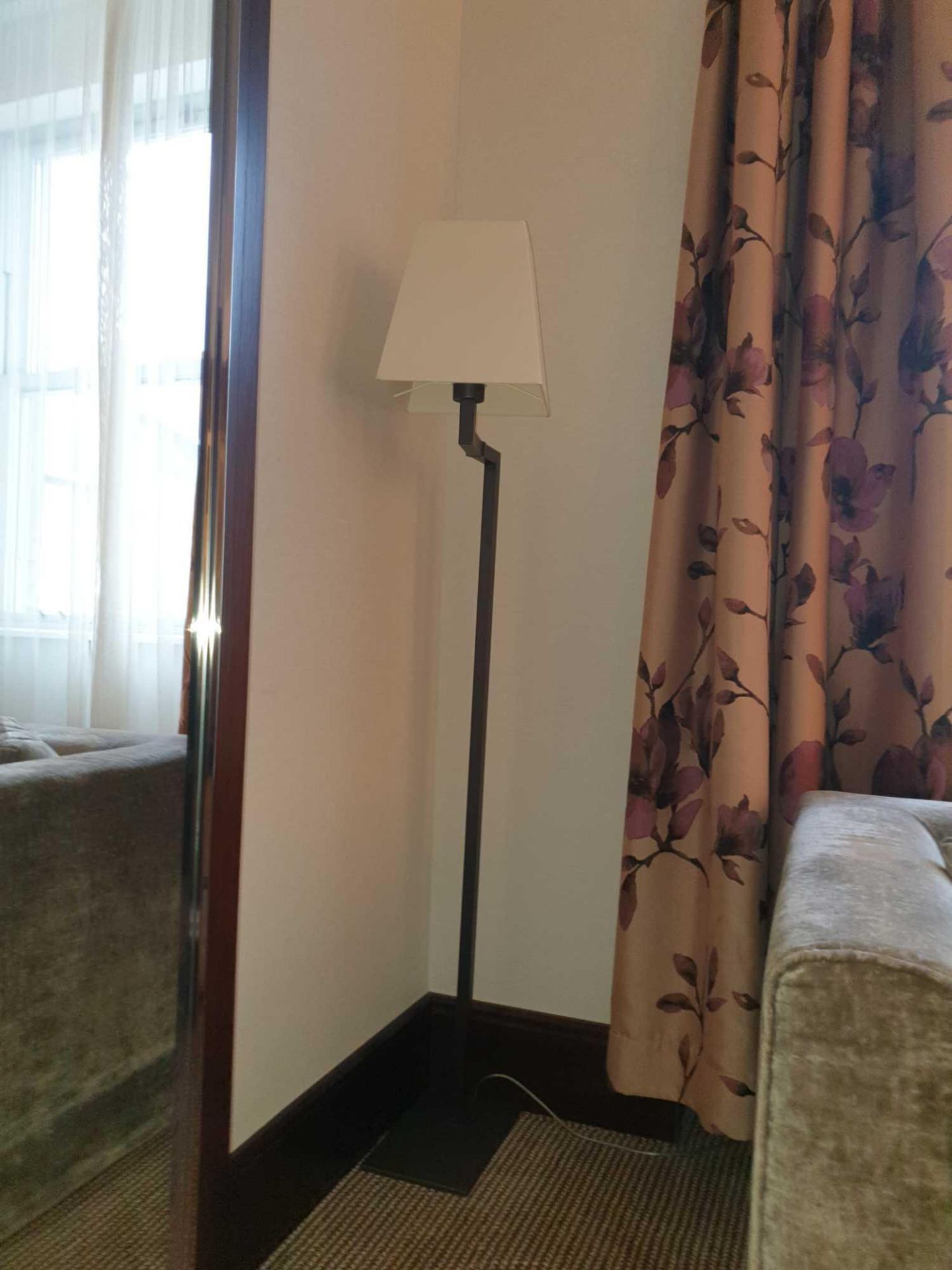 Sifra Floor Lamp Model LMS 600 ENG Grey Metal Base With Single Arm Single Bulb Complete With Cream - Image 2 of 3