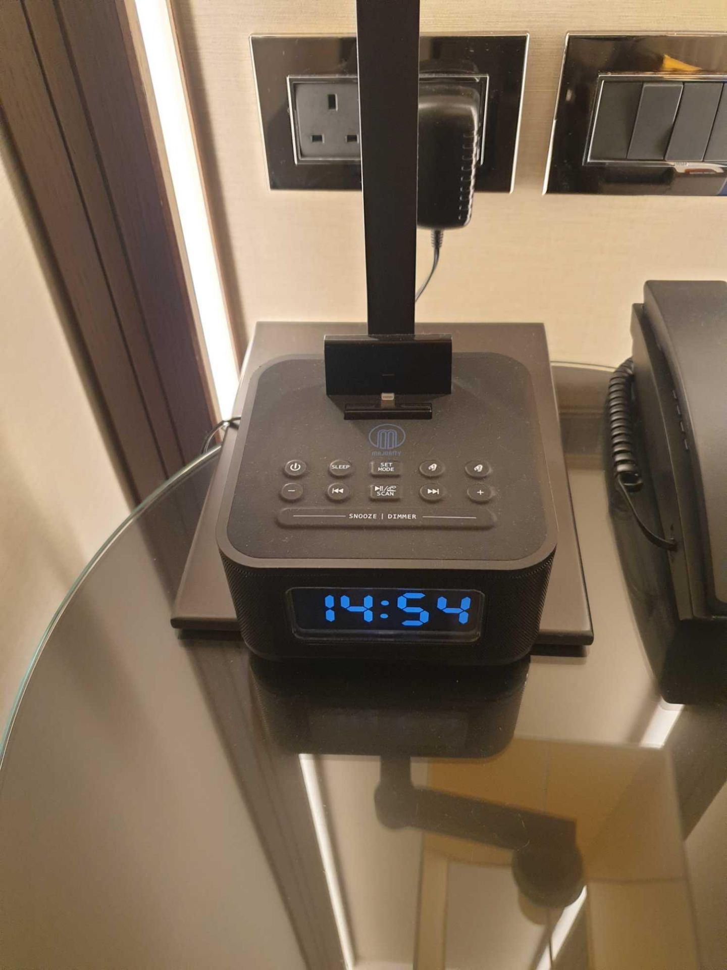 Majority Neptune Bluetooth Speaker 20W Docking Station Alarm Clock FM Radio Lightning Dock For