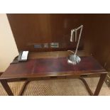 Walnut Veneer Desk By David Salmon Three Drawer With Inlay Leather Top 150 X 60 X 74cm (Loc 405)