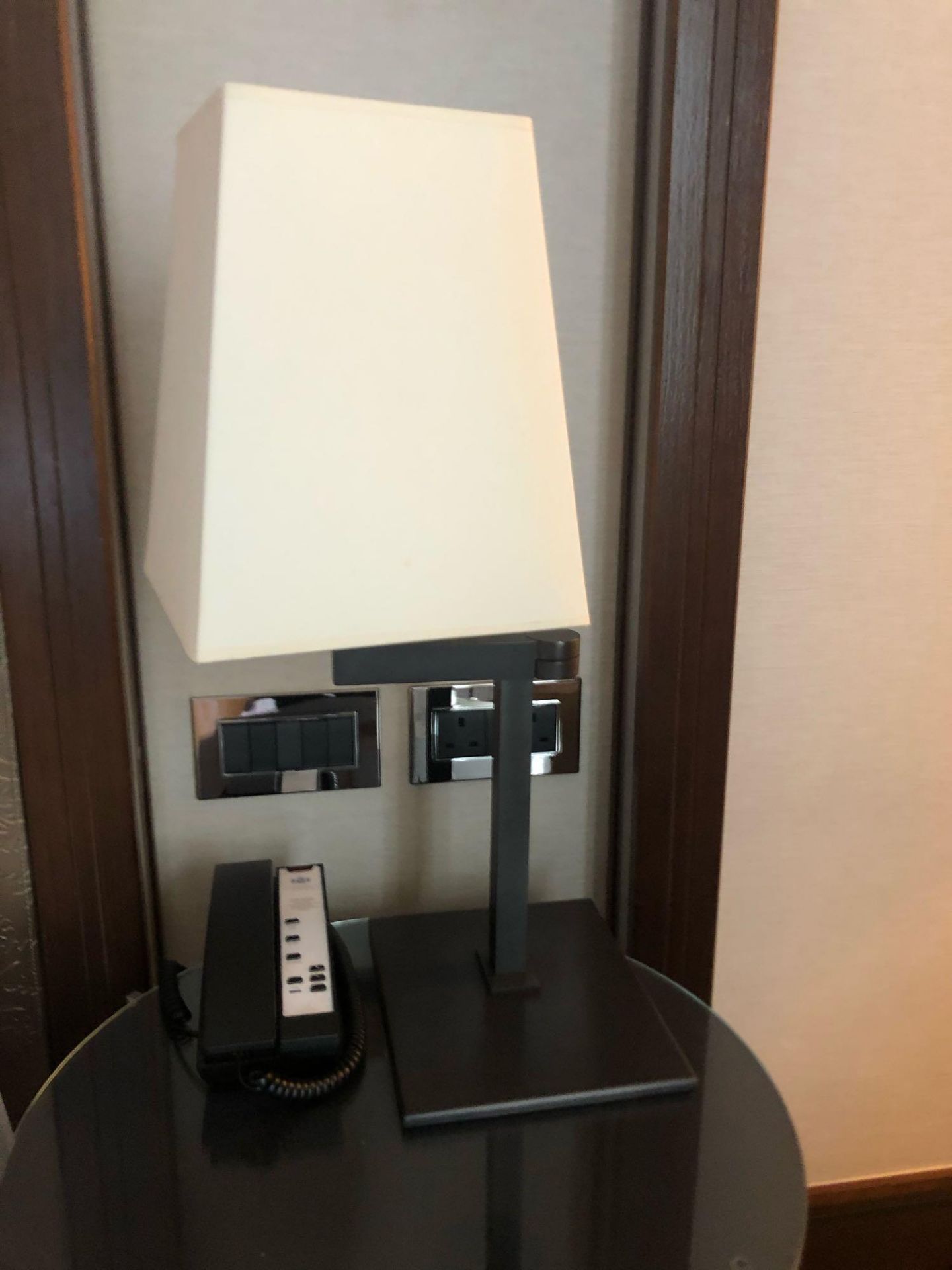 A pair of Lumi Maks Table Lamp Swing Arm And Cream Shade 60 Cm (H) ( Loc 205)