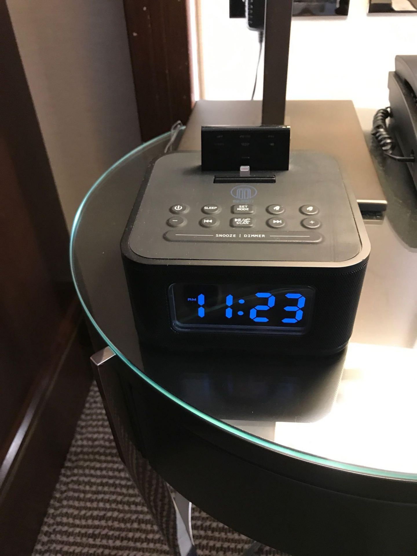 Majority Neptune Bluetooth Speaker 20W Docking Station Alarm Clock FM Radio Lightning Dock For