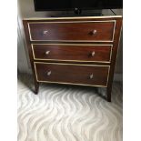 A Three Drawer Chest Of Drawers With Gold Trim Detail 93 X 51 X 89cm ( Loc 341)