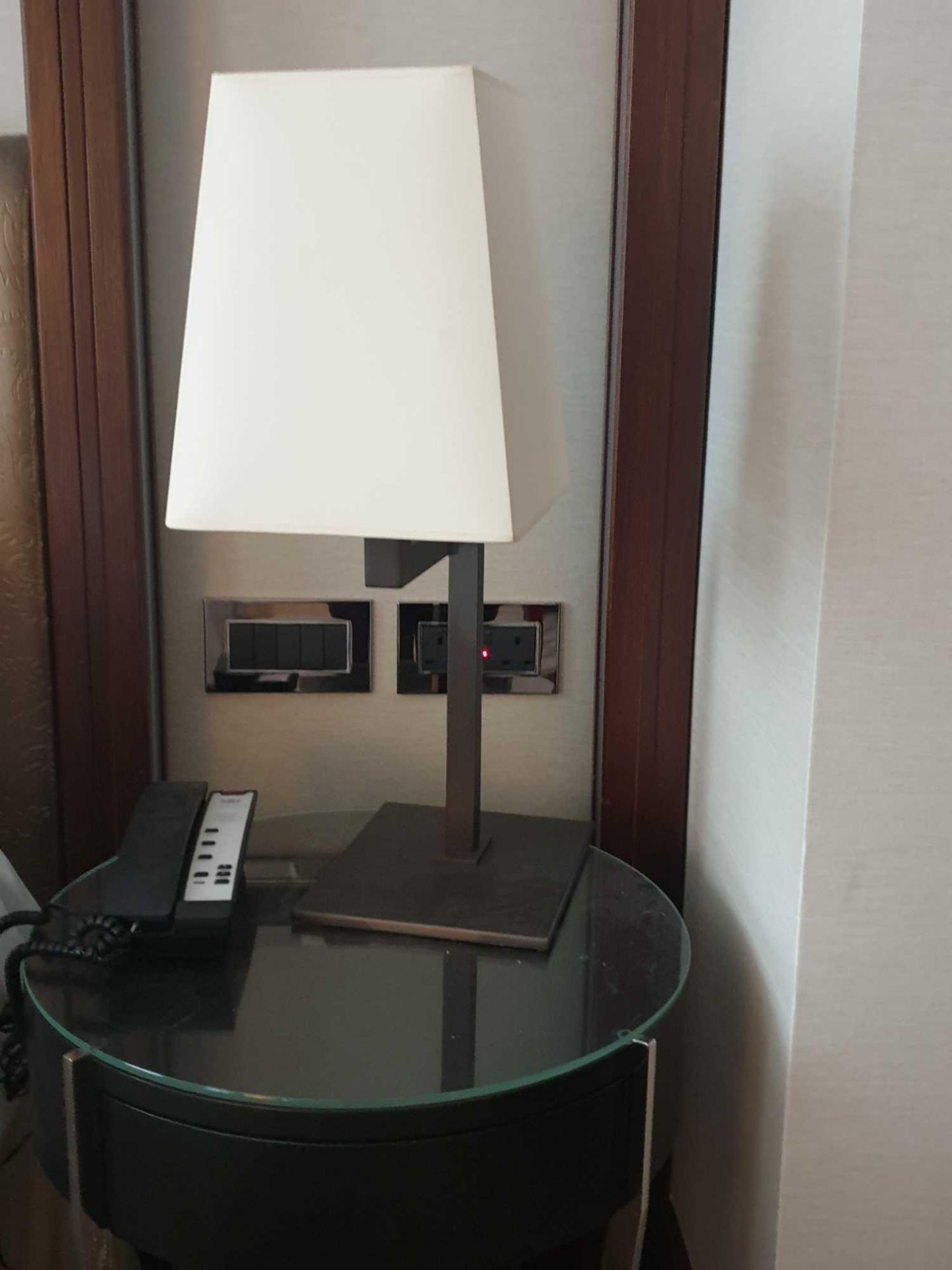 A Pair Of Sifra LMS400/ENG Table Lamp Metal Patinated With Beige Shade And Metal Base 60cm (Loc - Image 2 of 3