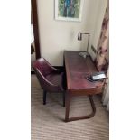 Walnut Veneer Desk By David Salmon Two Drawer And Cupboard Fitted With Dometic Minibar Hipro 4000