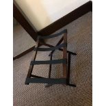 Luxury Wooden Luggage Rack Mahogany Folds Flat For Easy Storage Holds Up To 50kg Nylon Straps 42 x