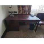 Walnut Veneer Desk By David Salmon Three Drawer And Cupboard Fitted With Dometic Minibar Hipro