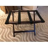 Luxury Wooden Luggage Rack Mahogany Folds Flat For Easy Storage Holds Up To 50kg Nylon Straps 42 x