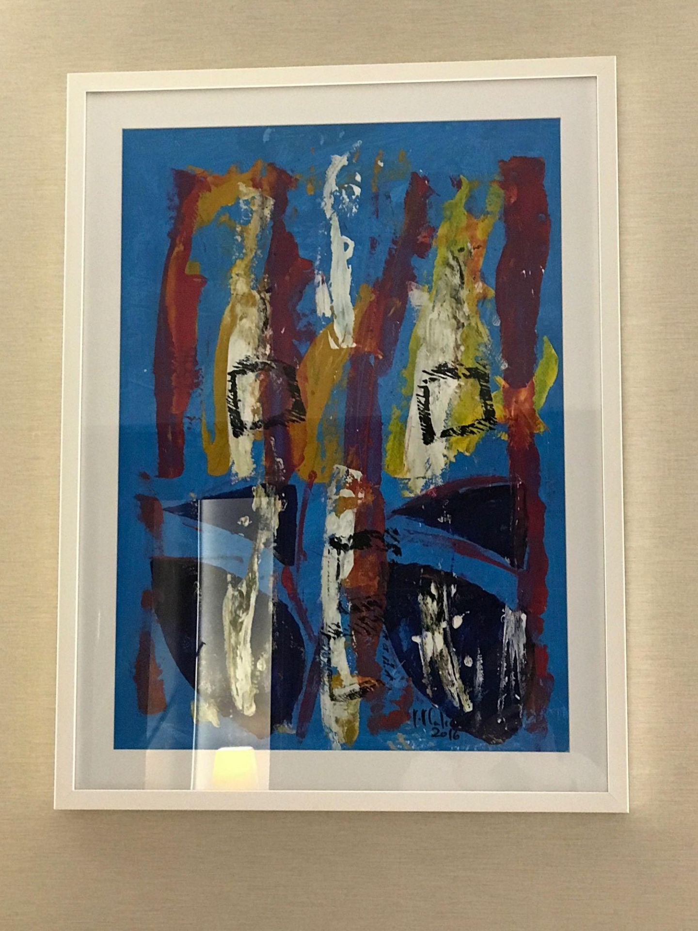 Abstract Wall Art Print Signed Vlladimir Vlahovic 2016 In A White Frame 60 X 80 Cm ( Loc 339) - Bild 2 aus 2