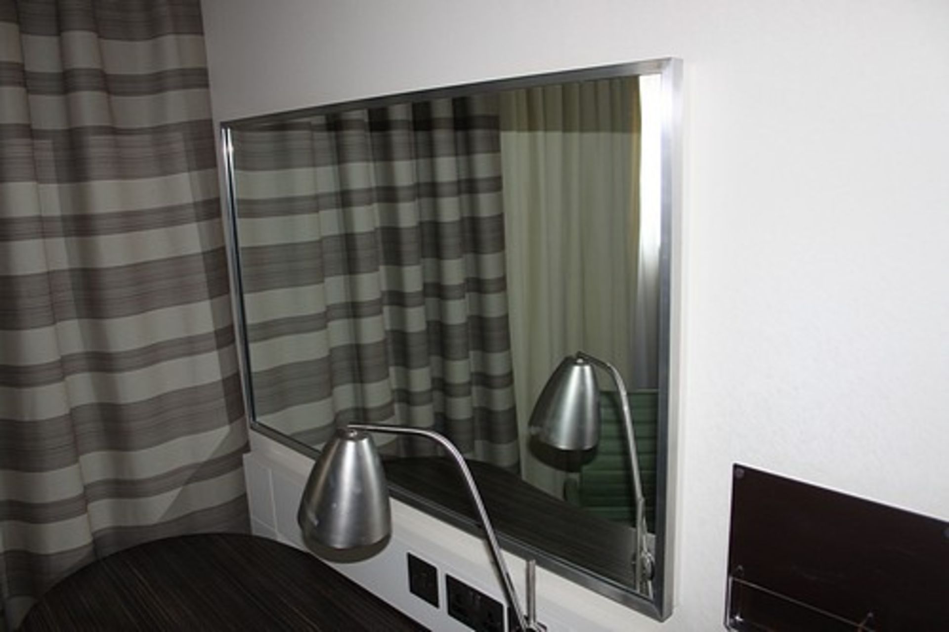 Curtis Contract Furniture Landscape Aluminium Framed Mirror with a subtle metal frame and minimalist