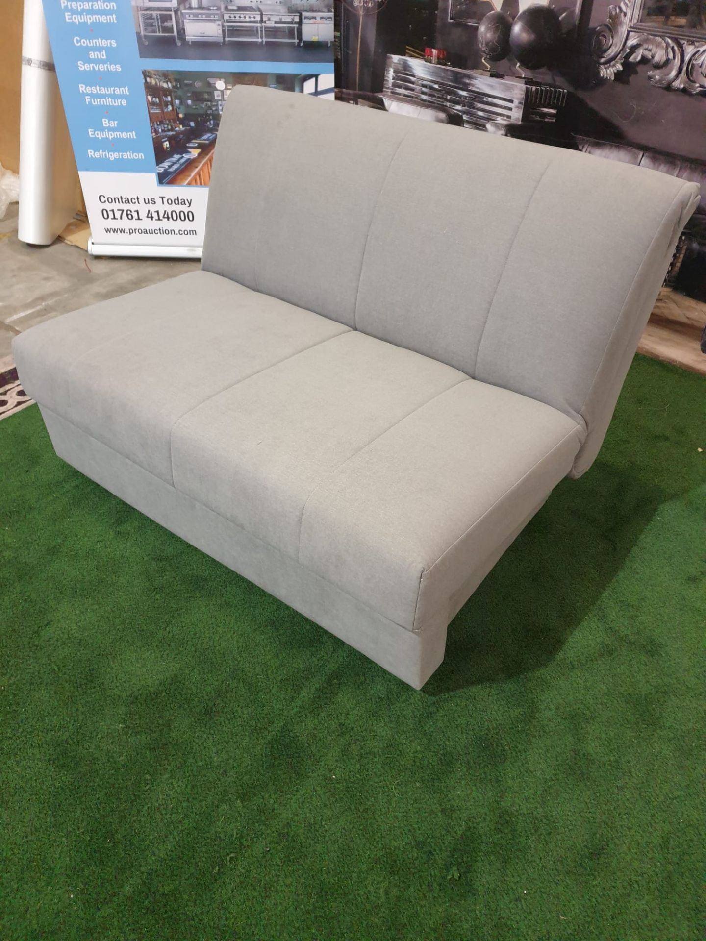 Sofa Bed Dreamworks Metz 120cm Berwick Stone Upholstered Double Sofabed UK made part of the