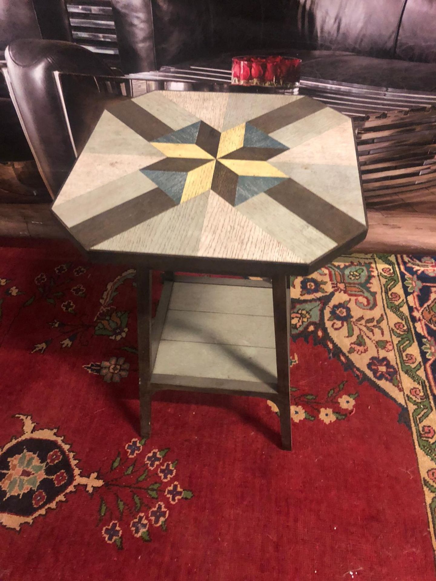 Geometric Top Side Table With Undershelf Works Great As A Lamp TableÃƒâ€š From Sideshow To Show- - Image 4 of 6