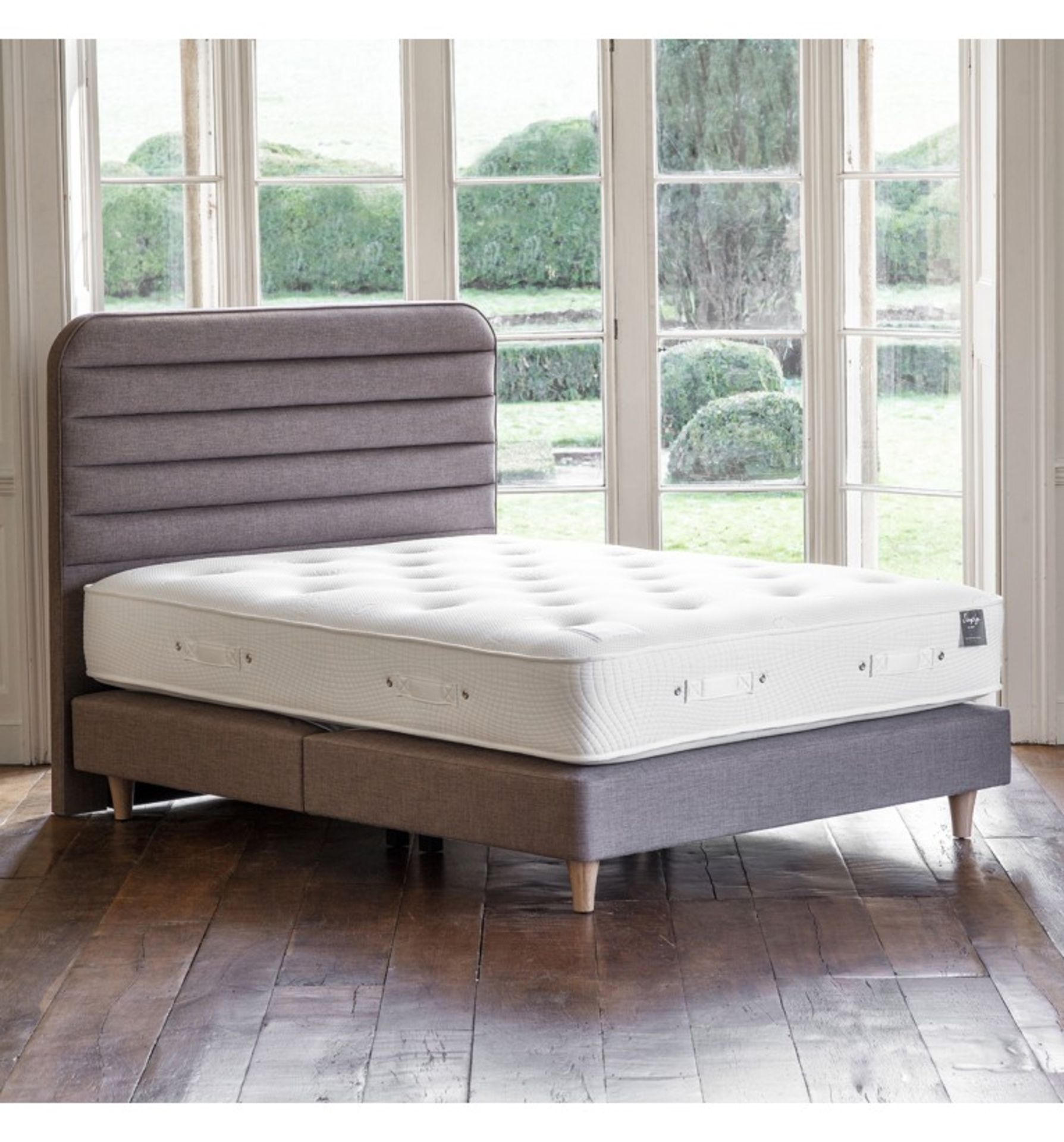 Simply Sleep No Drawer Divan King 150cm Plat Top 13" upholstered Langford Sahara Divan Base using