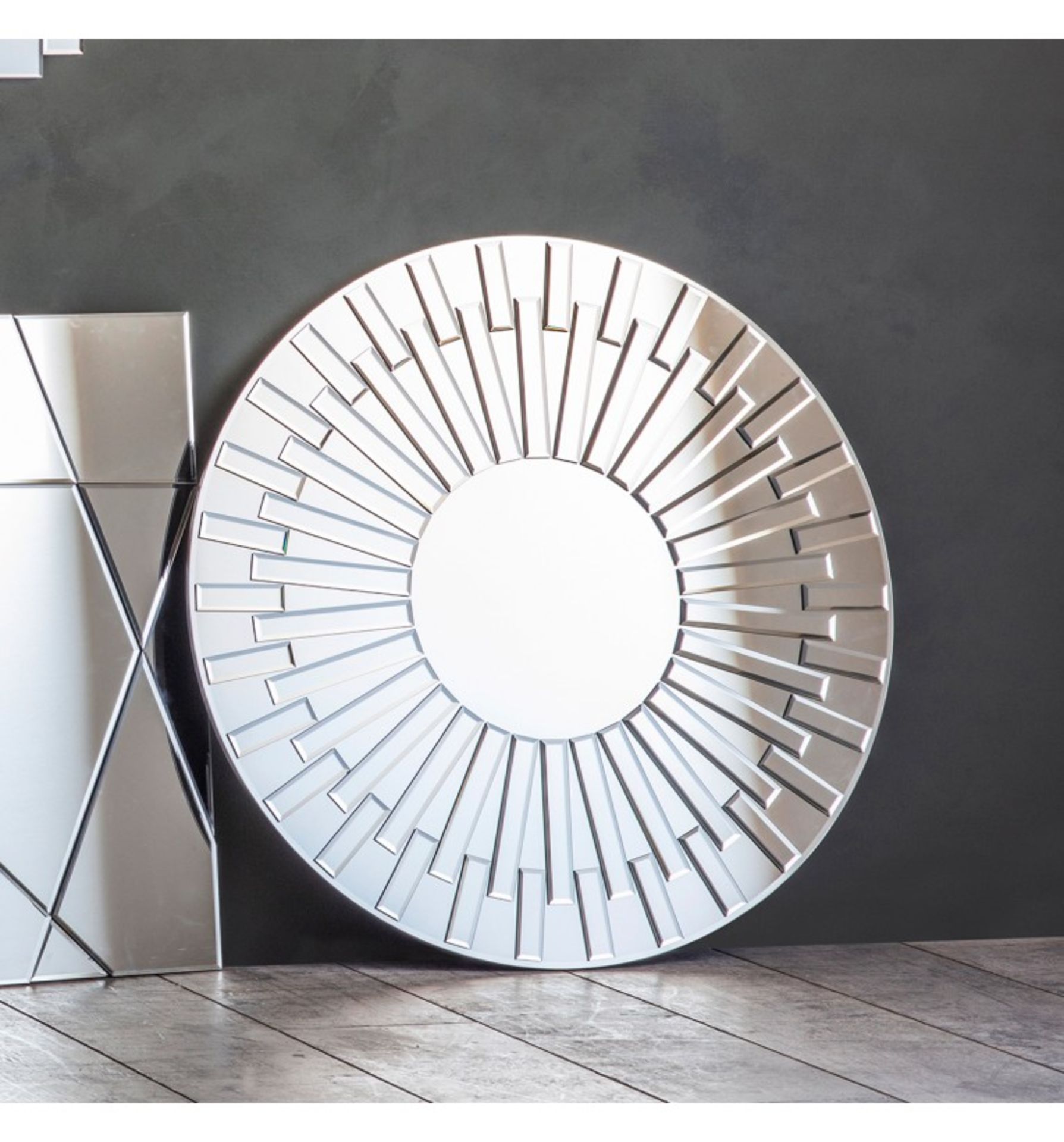 Seola Mirror A Contemporary Glass On Glass Starburst Style Round Mirror Complete Your Home And