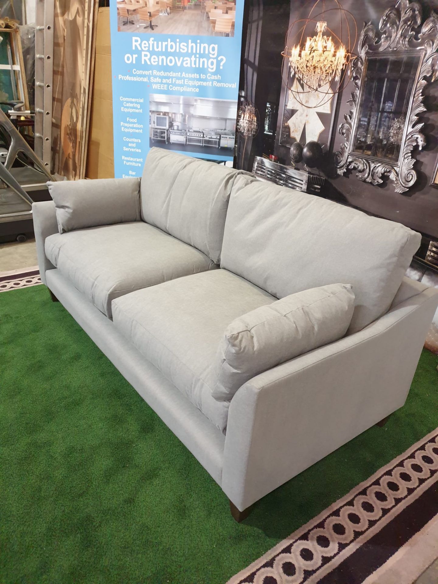 Kibre Canary Wharf Megan Steel Ultra modern sofa great for an apartment or open plan living,