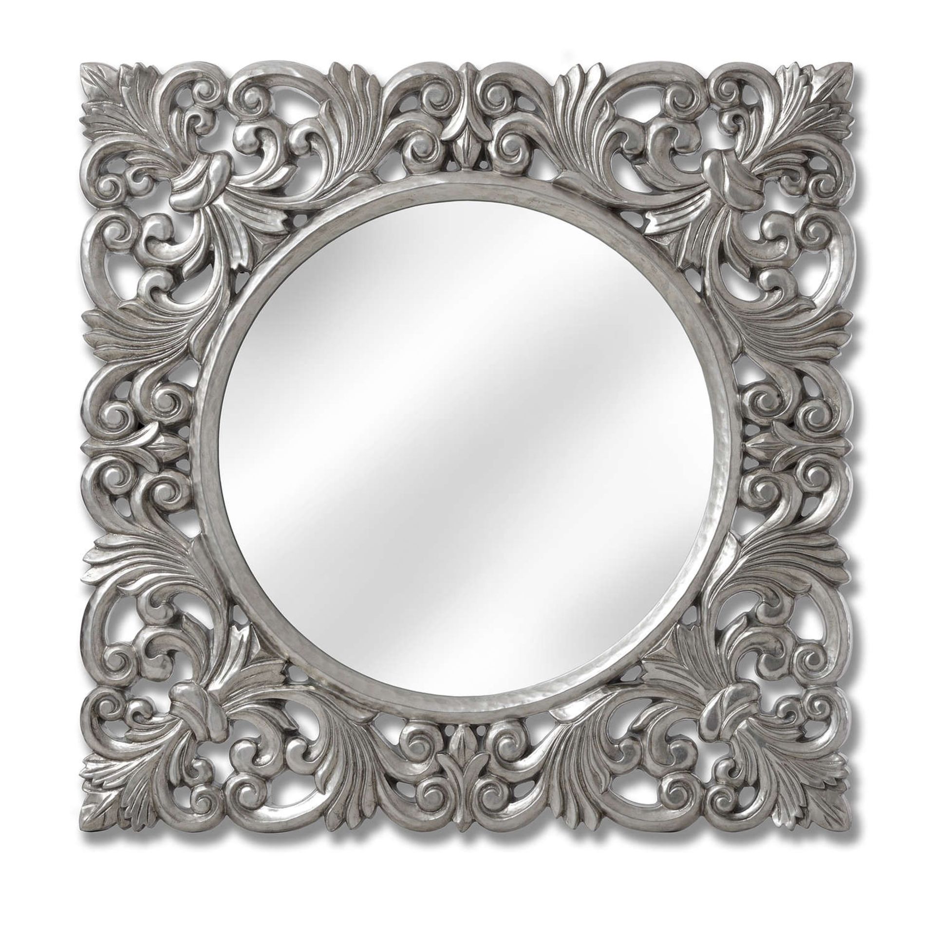 Baroque Silver Wall Mirror Exuberantly Carved Into An Italian Baroque Style Mirror In A Sleek