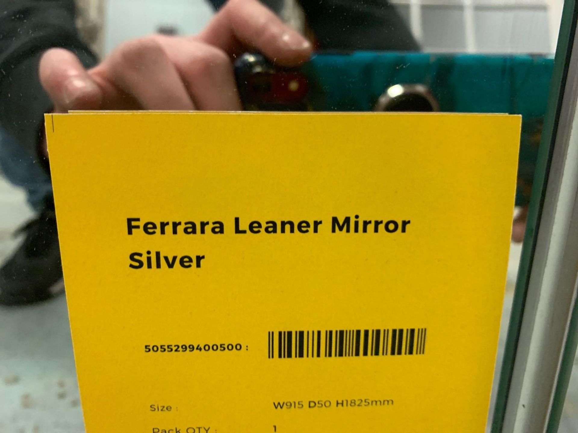 Ferrara Leaner Mirror Silver 1825 X 910mm Wide Bevelled Mirror Frame With Silver Outer Edges - Image 3 of 4