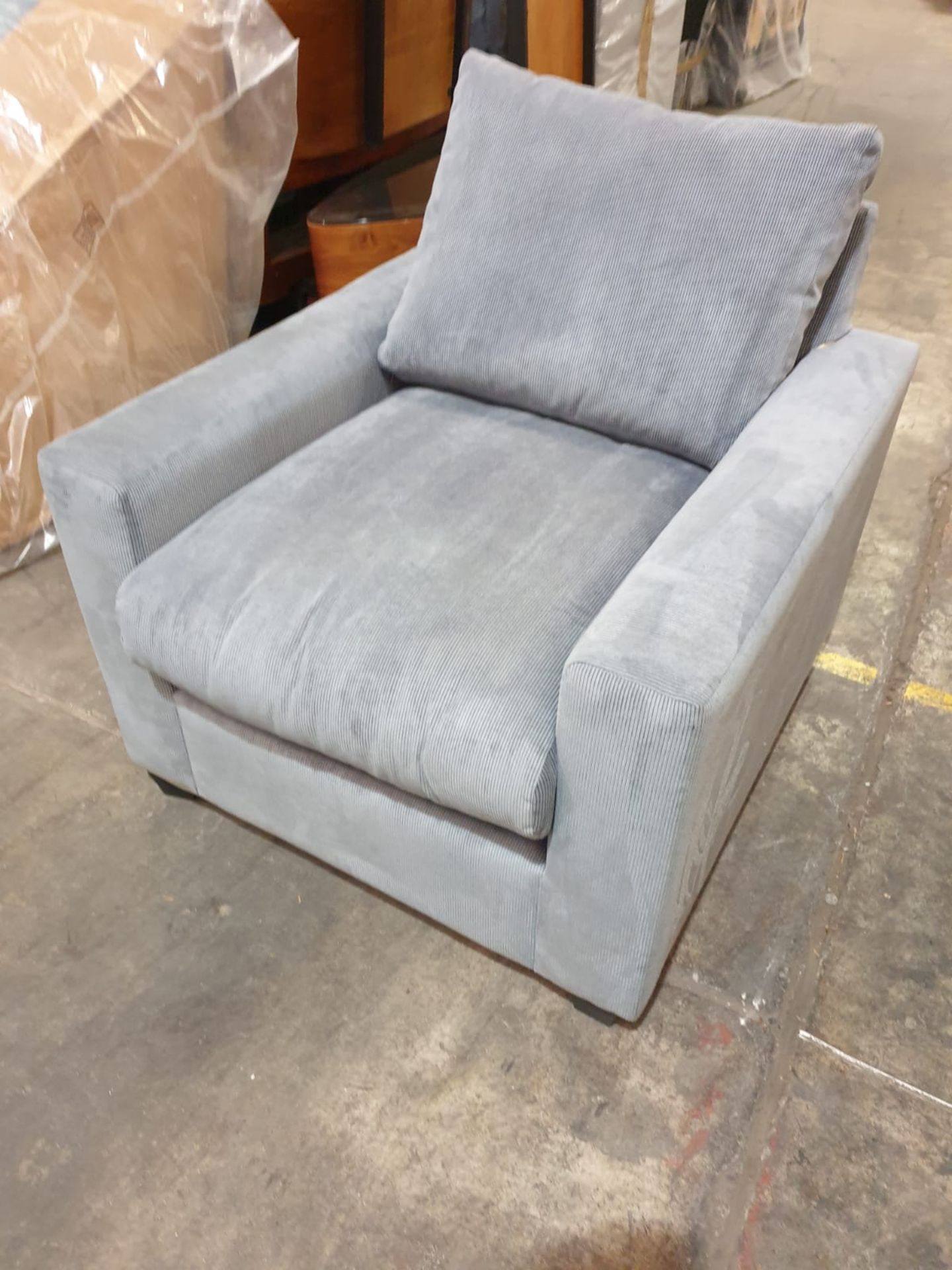 Hambleton Armchair Grey Blue Simple In Its Design, The Utility Style Hambleton Collection Is Made