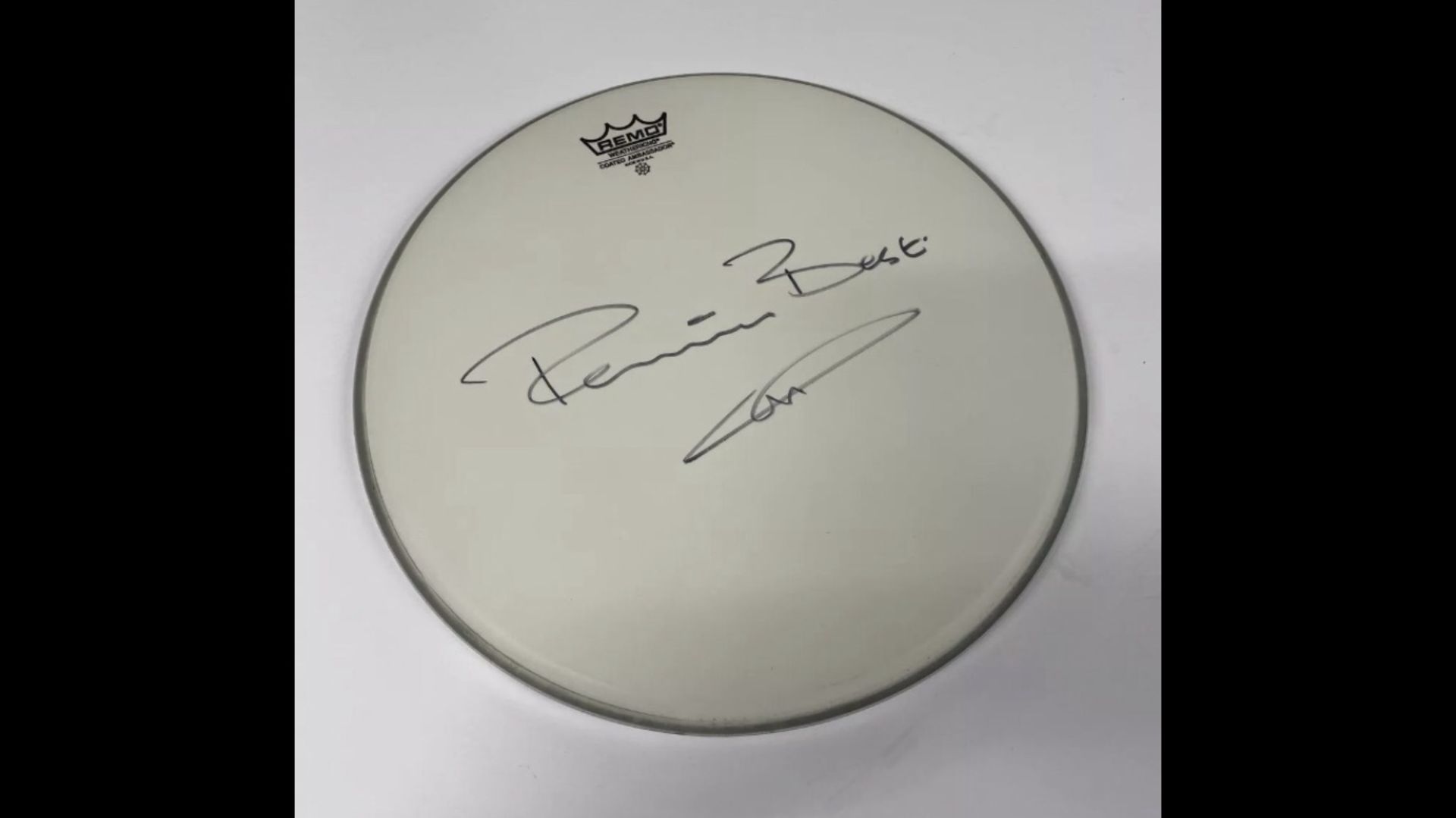 Pete Best Signed Drum Skin Supplied with Certificate Of Authenticity