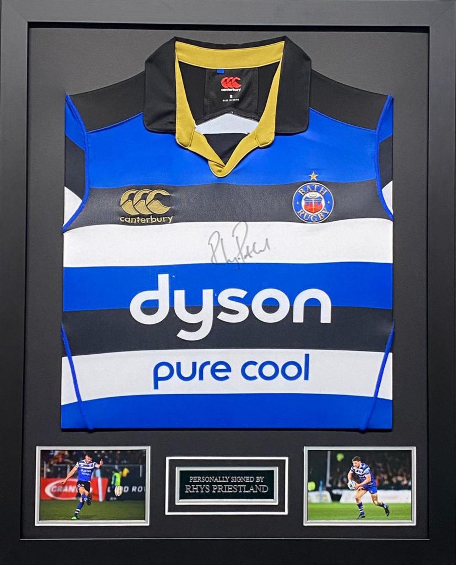 Rhys Priestland Signed And Framed Bath Rugby Shirt Supplied with Certificate Of Authenticity