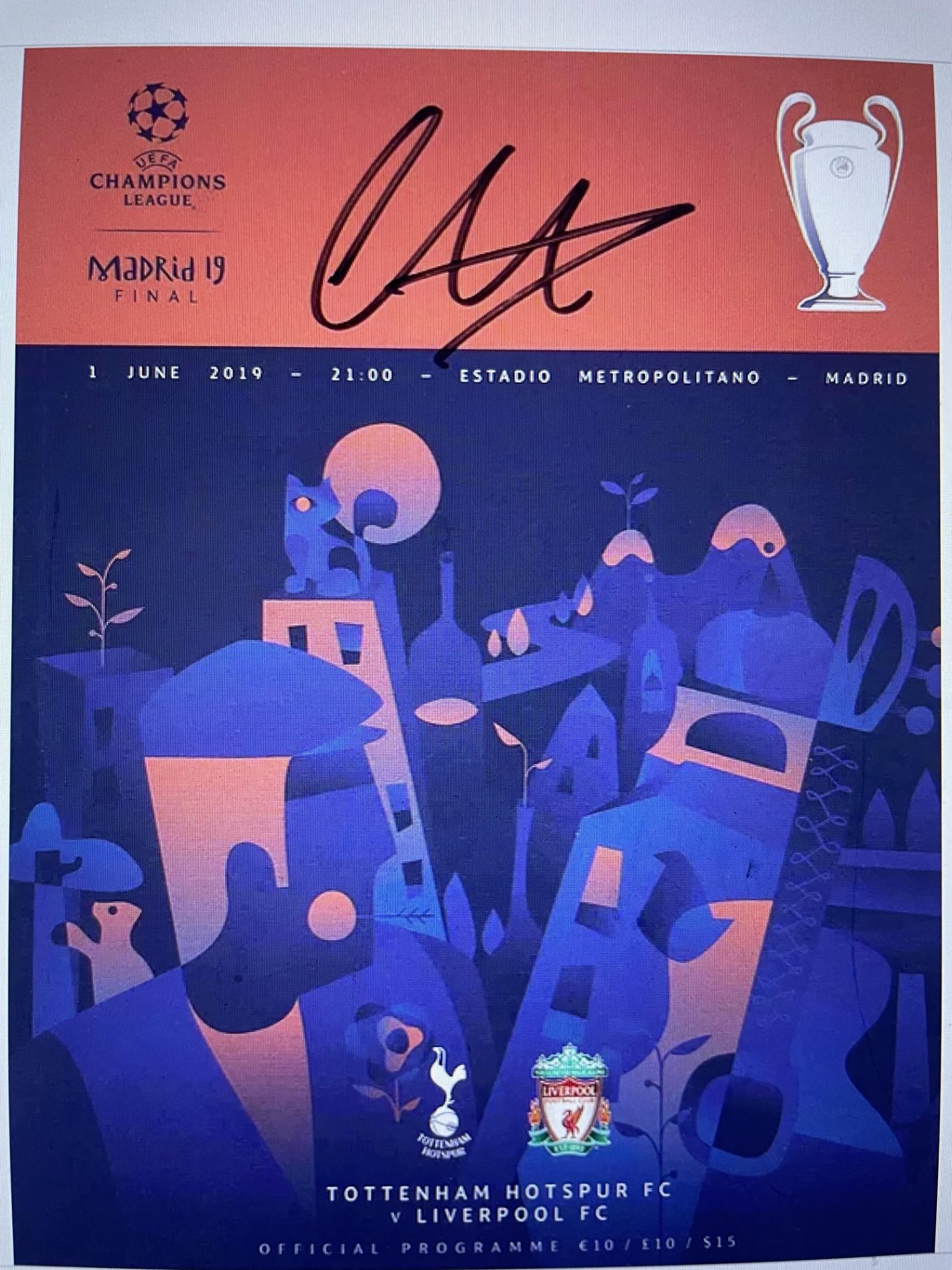 Trent Alexander Arnold Signed European Cup Final Programme