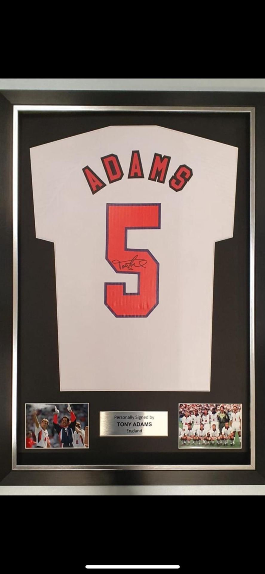 Tony Adams Signed And Framed England 1998 World Cup Shirt Supplied with Certificate Of Authenticity