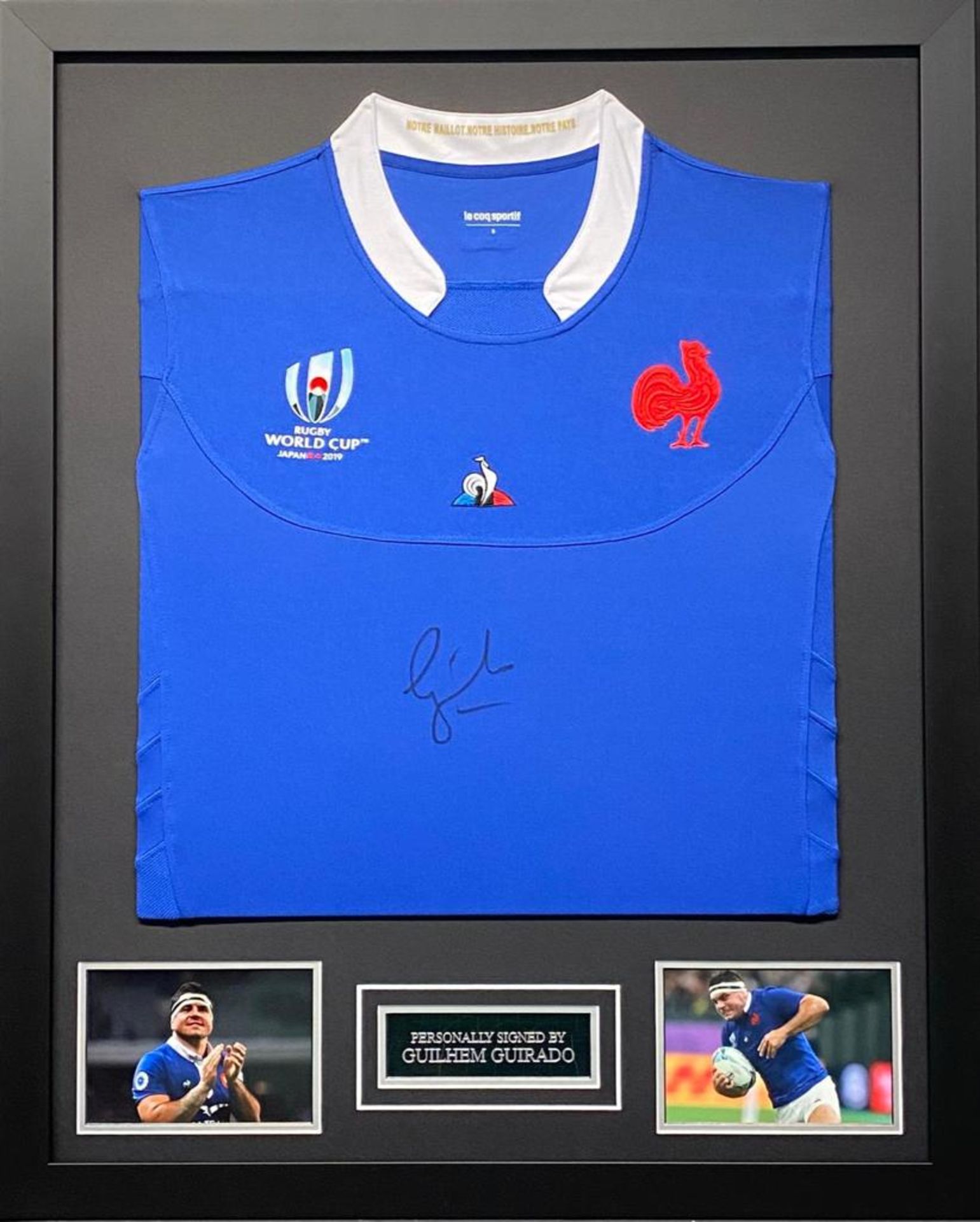 Guilhem Guirado Signed And Framed France 2019 World Cup Shirt Supplied with Certificate Of